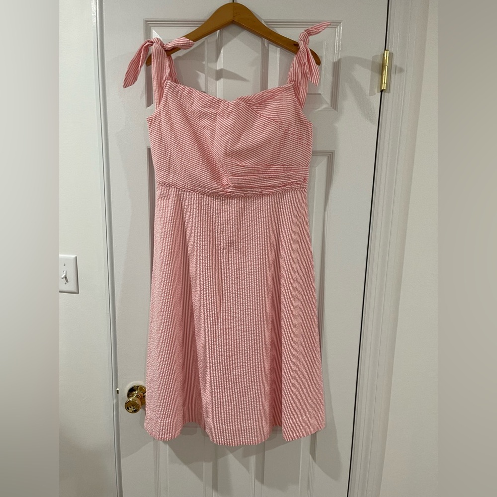 J.Crew womens seersucker off the shoulder dress